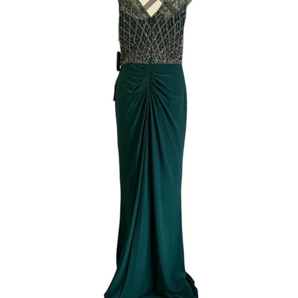 Adrianna Papell Green Maxi Dress with Embellished Bodice - Picture 4 of 6